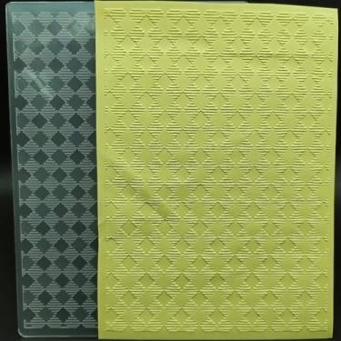 Imagem de Pasta de plástico em relevo 12 x 17 cm côncava convexa gGrids papel artesanato plástico texturizado impressões para fazer cartões scrapbooking