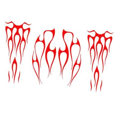 Imagem de KiBcsLic Adesivos genéricos para tanque de gasolina de motocicleta, para-, acessórios externos, decalques autoadesivos com listras, conjunto de decalques, Vermelho