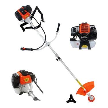 Imagem de Roçadeira a Gasolina T SSAPER 51,7cc Haste Bipartida com Carretel e Lamina Faca 3 Pontas