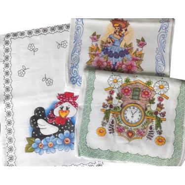 Imagem de Pano De Prato Bainha Estampado Moldura 68X43 - 50 Unidades - Têxtil Ca