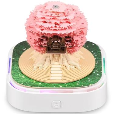 Imagem de Bloco de notas de mesa 3D, novo bloco de notas estéreo para casa na árvore 2025, bloco de notas com calendário removível, iluminação faça-você-mesmo, bloco de notas panorâmico 3D, arte de entalhe em