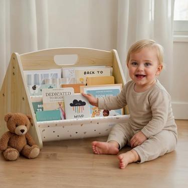 Imagem de Estante decorativa para crianças e crianças – linda prateleira Montessori para exibir todos os livros para o seu pequeno – o organizador perfeito para o quarto do seu bebê/menino e como decoração de