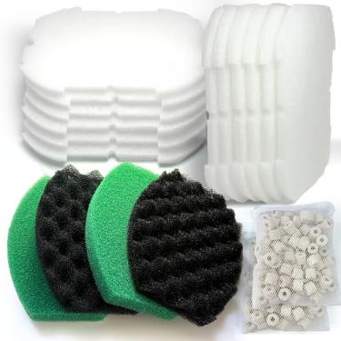 Imagem de PurifyLogix Kit de filtro de lago, 18 peças, para bomba de água Aquagarden, filtros de espuma e polímero de 600 galões com anéis de cerâmica