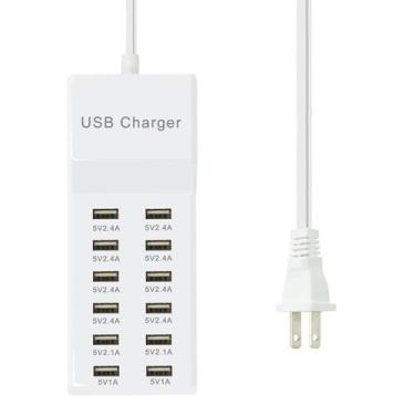 Imagem de Estação de carregamento USB FRISATPOW Hub de 12 portas com carregament