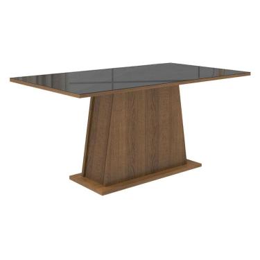 Imagem de Mesa De Jantar Retangular Tampo De Vidro Rustic/preto 5364 Madesa