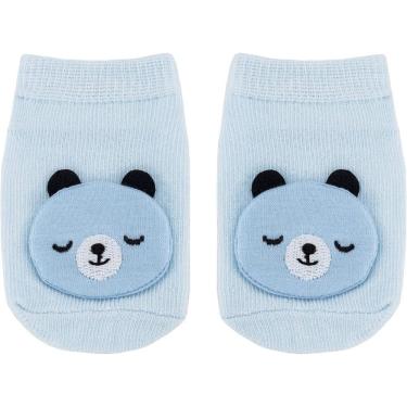 Imagem de Buba Meia Antiderrapante Com Aplique Urso Azul - P
