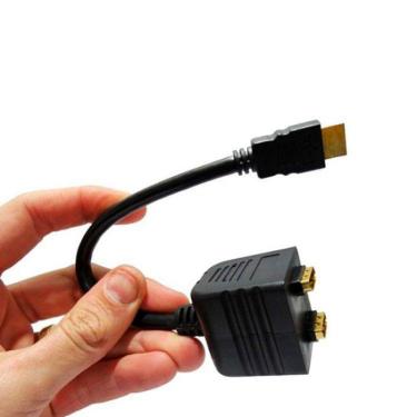 Imagem de Cabo Hdmi Divisor Splitter Duplicador Y Macho Para Fêmea