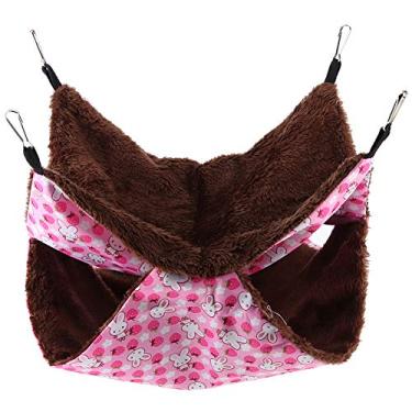 Imagem de AYNEFY Rede de Gaiola para Animais de Estimação, Cama Macia de Dupla Camada de Pelúcia para Planador de Açúcar e Animais de Estimação Pequenos, Acessório de Suspensão Aconchegante para Cobaia e Rato