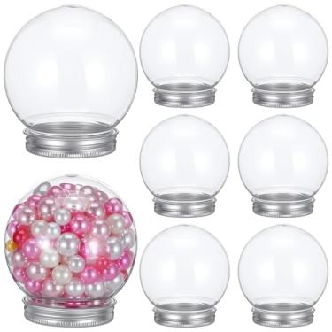 Imagem de TOYANDONA Globo de Neve Faça Você Mesmo Com 8 Peças - Globo de Neve de Plástico Transparente Com Tampa de Rosca para Artesanato Faça Você Mesmo, Decoração de Natal para Casa de 2,8 Polegadas
