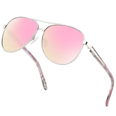 Imagem de BIRCEN Óculos De Sol Aviador Polarizados Para Mulheres: Quadrados Acetato Com Proteção Uv E Estilo Clássico Retrô