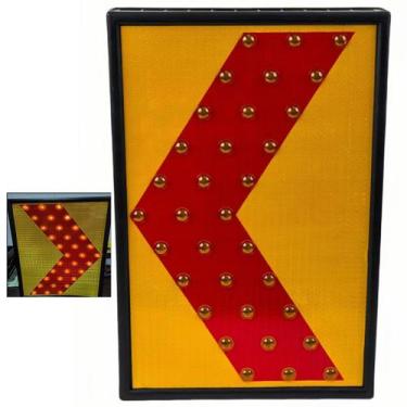 Imagem de Sinalizador Solar Seta Luz Emergencia Poste Trafego Rodovia Avenida Tr