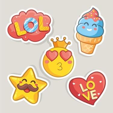 Imagem de Adesivos fofos Kawai para decoração de quartos infantis e cadernos divertidos 30x30cm