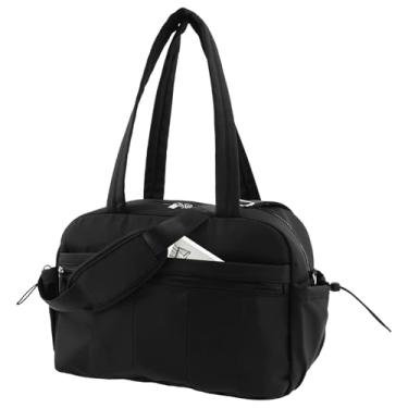 Imagem de Bolsa de armazenamento extragrande, itens essenciais de viagem expansíveis, separação seca e úmida para bagagem de mão, mala e mochila (preto)