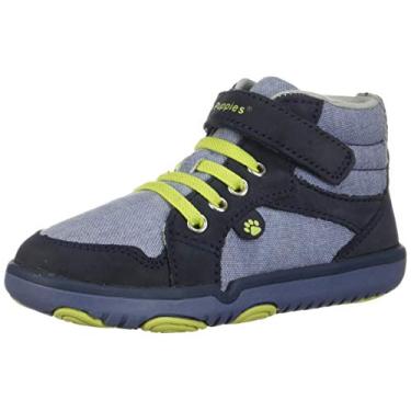 Imagem de Hush Puppies Tênis infantil unissex Buddy, Azul-marinho/jeans, 17