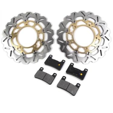 Imagem de Discos e pastilhas de freio dianteiro Arashi para Suzuki GSXR 1300 Hayabusa 2008-2012, V-STROM DL1000 ABS 2014-2015, acessórios de substituição de motocicleta dourado