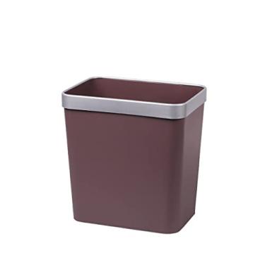 Imagem de Caixote do lixo classificação caixote do lixo com pressão plástico cozinha banheiro caixote do lixo sem tampa armazenamento de escritório cesto de papel de lixo caixote do lixo/cinza/8L