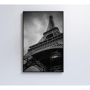 Imagem de Quadro Torre Eiffel Preto E Branco 40x60 Cm Vidro Impresso