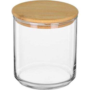 Imagem de Pote Porta Alimentos Home&co Tampa Bambu Vidro 500ml 10x10x10cm Transparente