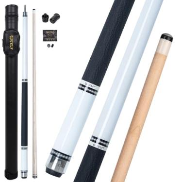 Imagem de CUEELF Taco de sinuca de baixa deflexão taco de bilhar design clássico taco de bilhar profissional para adultos - ponta de 12,5 mm e envoltório de couro, junta 3/8 * 8