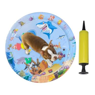 Imagem de Rrlihjgu Tapete Sensorial Com Água Para Gatos | Tapete Sensorial Preenchido com Água | PVC Inflável Antivazamento com Bomba para Casa e Brincadeiras - para Brincadeiras de Cães e Outros Animais