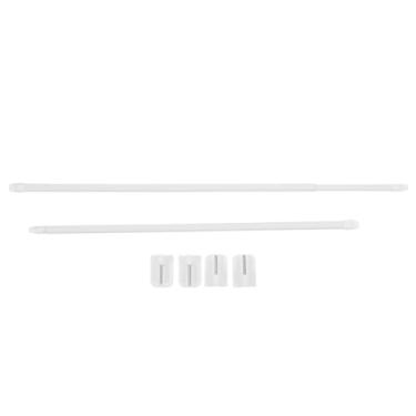 Imagem de PRETYZOOM 1 conjunto de varão de cortina de chuveiro ajustável, sem perfuração, haste de tensão resistente para banheiro, cozinha, extensível, fácil instalação, design antiderrapante