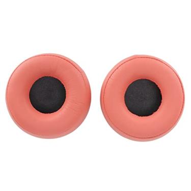 Imagem de SUNGOOYUE Almofadas de Reposição para Fone de Ouvido WH-H800, Couro Proteico e Almofadas de Espuma, Pacote Com 2, Pretas (Vermelho)