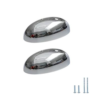 Imagem de Evionlin 2 peças de ferragens de armário de cozinha, puxadores de armário e puxadores de gaveta cromados brilhantes - Puxadores de gaveta de copo central com orifício de 6 cm