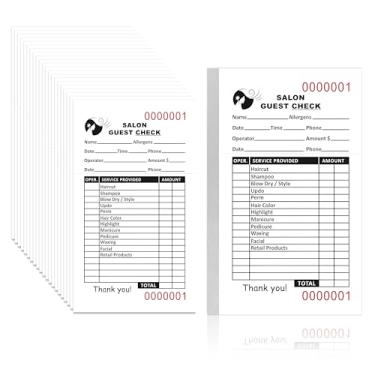 Imagem de 6 peças bloco de verificação de salão de cabeleireiro livros de cheques de convidados 3 × 5,25 cm com números de série spa salão de vendas livro de vendas salão de beleza bilhetes recibo cliente