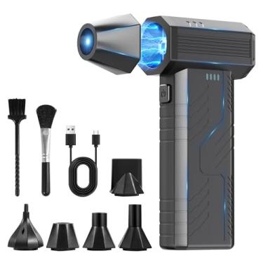 Imagem de Espanador de ar comprimido, limpador de teclado 8000mAh 130.000 RPM, substitui lata de ar comprimido, acessórios de computador para ambientes externos, PC, eletrônicos, neve e poeira do carro (preto