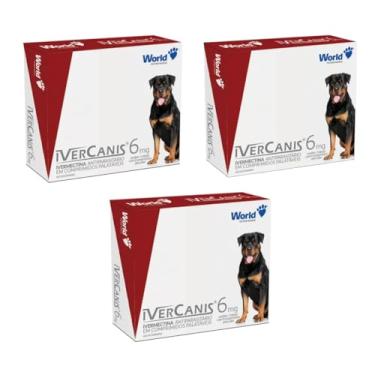 Imagem de Kit Ivercanis 6mg Sarna Cães 15 30kg Tratamento Antipulgas Carrapatos 12 Comprimidos