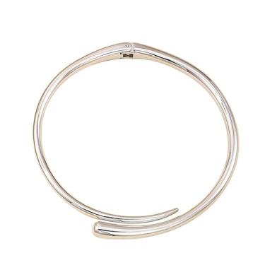 Imagem de ZZQPSD Colar feminino grosso dourado – Colar gargantilha de gola grossa, joia moderna arrojada para mulheres, General, Metal, em