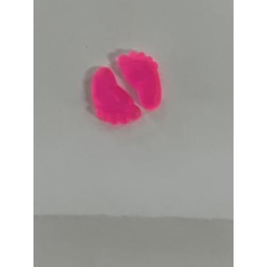 Imagem de Kit Com 50 Pares De Pezinhos Sabonete Glicerinado Artesanal Para Lembrancinhas De Festas e Maternidade (50, Pink Translúcido)