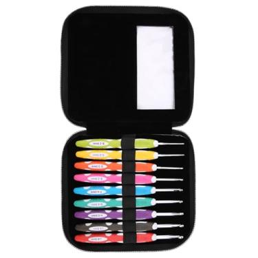 Imagem de Cryfokt Conjunto de Ganchos de crochê de Alumínio, Ferramentas de Agulhas de tricô, Alça Ergonômica para ArtesãOs de Fios de Todos Os Níveis (Embalagem PU)