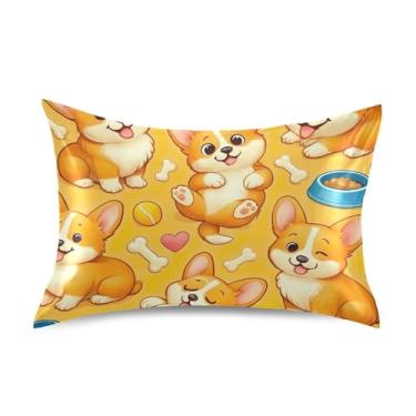 Imagem de Travesseiros refrescantes florais fofos de desenho animado amarelo animal floral padrão queen king size almofadas macias para cama king size 101,6 cm x 50,8 cm