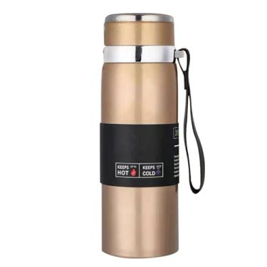 Imagem de Alomejor Garrafa de água, Balão Térmico de Aço Inoxidável de 1000 Ml Com Retenção de Temperatura 24 Horas para Academia de Escritório Ao Ar Livre (Ouro de champanhe)