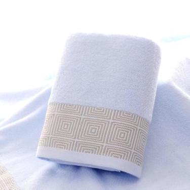 Imagem de Toalha de rosto de algodão macio cor sólida durável absorvente uso diário azul suave confortável toalha de banho