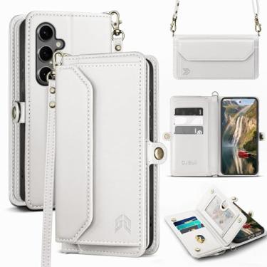 Imagem de DJBull Capa carteira para Samsung Galaxy S25 Plus com suporte para cartão, alças de ombro e pulseira, couro PU macio, encaixe magnético, capa de telefone flip para mulheres e homens para Samsung S25