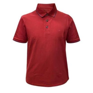 Imagem de Camiseta Ellus Gola Polo Vinho Friso Marrom Classic-Masculino