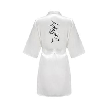 Imagem de Robe Curto De Seda Satin Para Mulheres, Estampa Sexy, Robe De Banho Pa