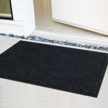 Imagem de Neiza Tapete de porta frontal 91 cm x 61 cm para ambientes internos e externos com revestimento de borracha para todos os climas, fácil de limpar, lavável, tapetes de entrada comerciais, para casa
