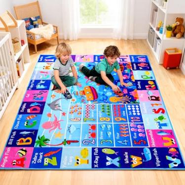 Imagem de chunsemeiju Tapete de bebê para chão, tapete de berçário antiderrapante de 10 x 1,5 m, tapetes infantis extra grossos para sala de jogos, sala de estar, berçário, superfície de pelúcia super macia