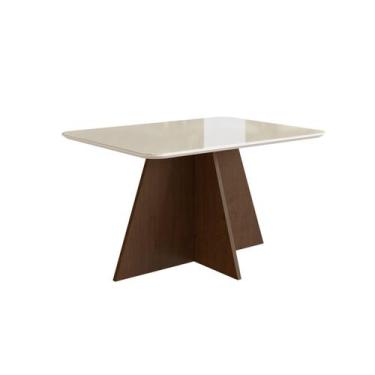 Imagem de Mesa para Sala de Jantar 120x90cm com Vidro Lapidado - Móveis Zamarchi