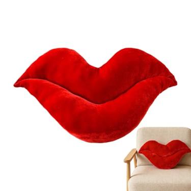 Imagem de Almofada Decorativa de Lábios,Acessório para Cenários | Grande Almofada De Veludo Lábio Para Cama - Para Sala De Estar Quarto Sofá Divã Dos Namorados Inauguração De Casa