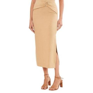 Imagem de Saia Colcci Midi Com Sobreposição e Fenda-Feminino