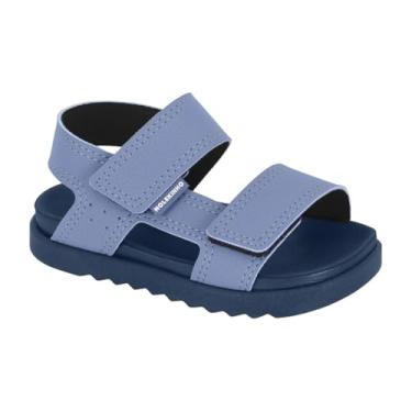 Imagem de Sandália Lisa Infantil Molekinho Velcro Leve e Confortável (Denim, BR, Criança de 1 a 3 anos, Numérico, 20)