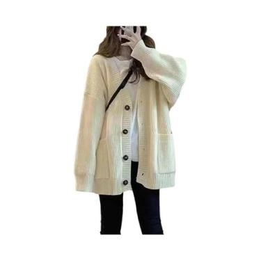 Imagem de Cardigan Feminino Coreano Com Decote Em V, Estilo Japonês, Suéter De M