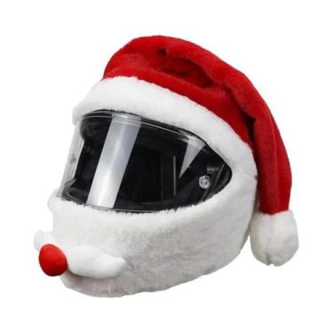 Imagem de Capacete De Motocicleta Com Cobertura Completa Do Rosto Do Papai Noel,