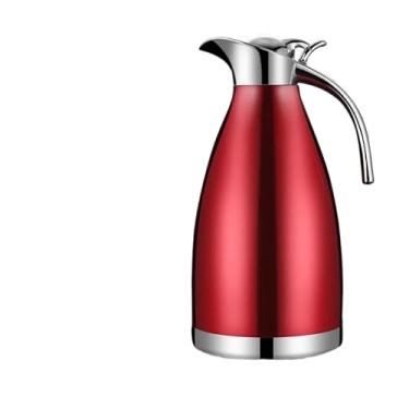 Imagem de Cafeteira de aço inoxidável 304 com isolamento a vácuo para uso doméstico de grande capacidade 2L (vermelha)