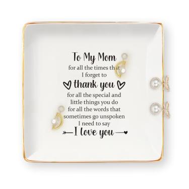 Imagem de Presentes para mãe de filha e filho - presentes de aniversário para mãe, Natal, Dia dos Namorados, presente para mães, joias, bandeja, anel, bugiganga, prato para mães, mães, mulheres