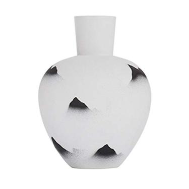 Imagem de U5GAAALPPQ9 Vaso decorativo vasos de cerâmica branca estilo chinês vaso pintado à mão exclusivo decoração de casa arte cerâmica arte para sala de estar e quarto (dois tipos estão disponíveis) vaso de